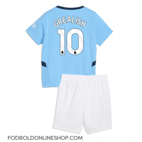 Manchester City Jack Grealish #10 Hjemme Trøje Børn 2024-25 Kortærmet (+ Korte bukser)